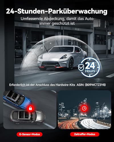 REDTIGER REDTIGER 4K STARVIS 2 Dashcam Auto Vorne Hinten,Touchscreen 3,18 Zoll,Sprachsteuerung,Dash Cam Auto 5.8GHz WiFi 6,GPS,Kostenlose 128GB Karte,2160P UHD-Nachtsicht,Notfall-Sperre,Parkmonitor (F7N Touch) - Detailansicht 8 | Tages Deals