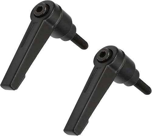 Miniatura 15 de Othmro 1 unids M8 Rosca 2.480 in Longitud de la manija 1.969 in Longitud del tornillo Aleación de aluminio negro Palanca ajustable Manija