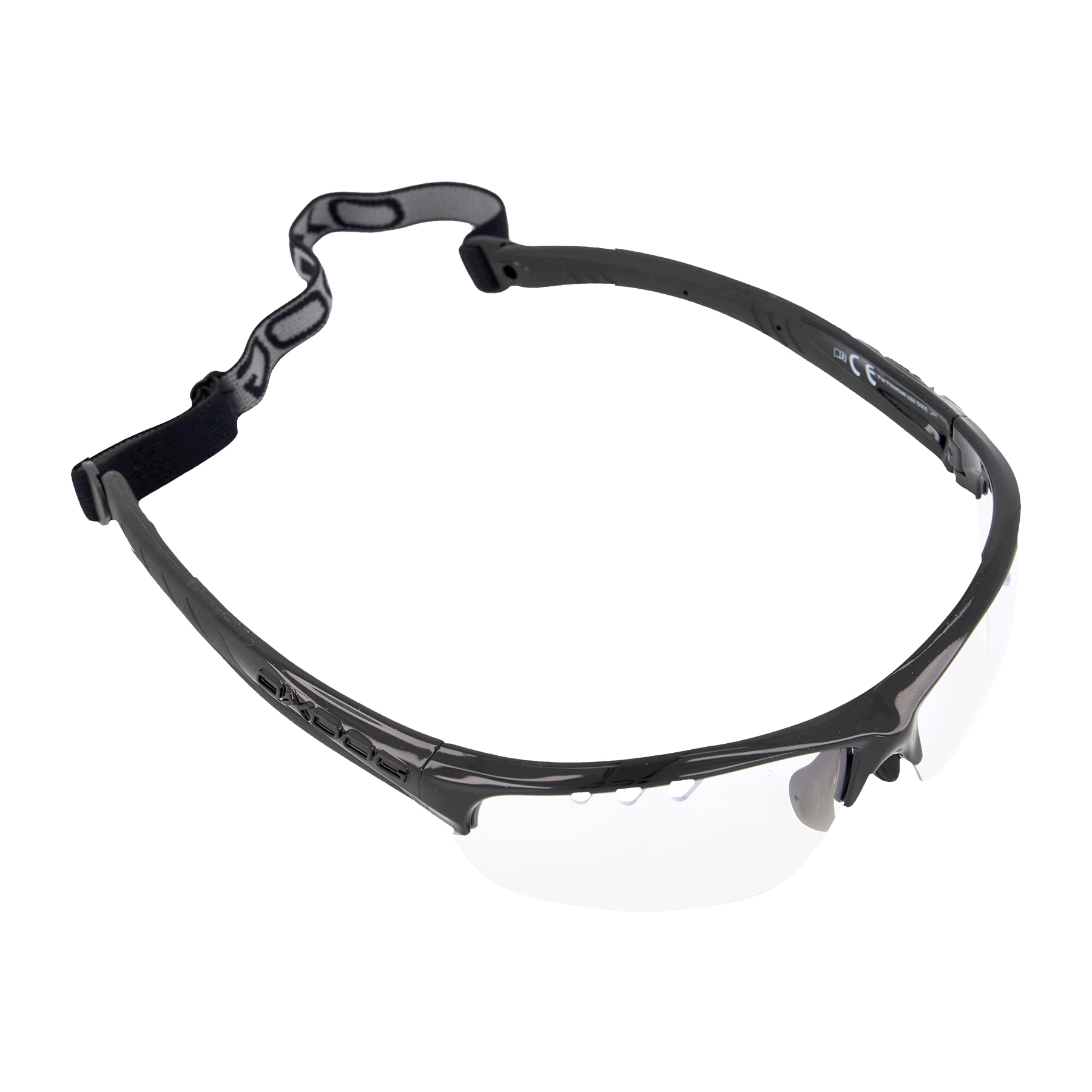 OXDOG Floorball/Unihockey Schutzbrille SENSE mit Brillenbox zur Aufbewahrung, JUNIOR (10-16 Jahre), schwarz