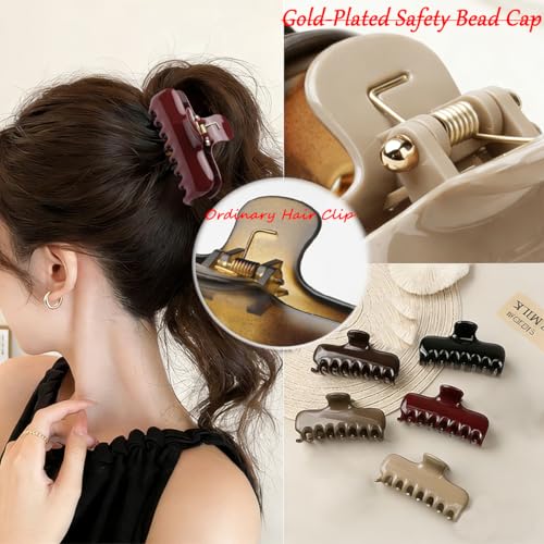 Pinza para cabello mediana rojo vino de fuerte agarre miniatura 3