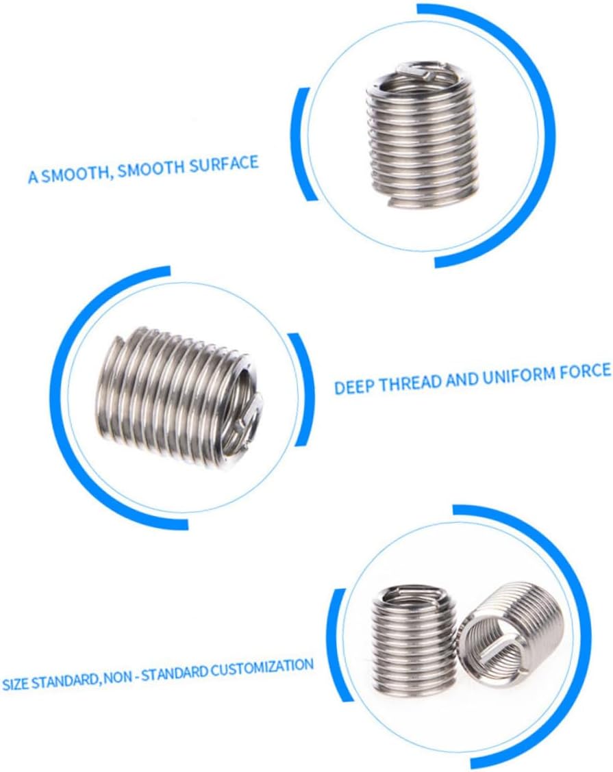 GLEAVI Stainless Steel Thread Repair Kit Inserts M3x0.5x2D 60 Pcs