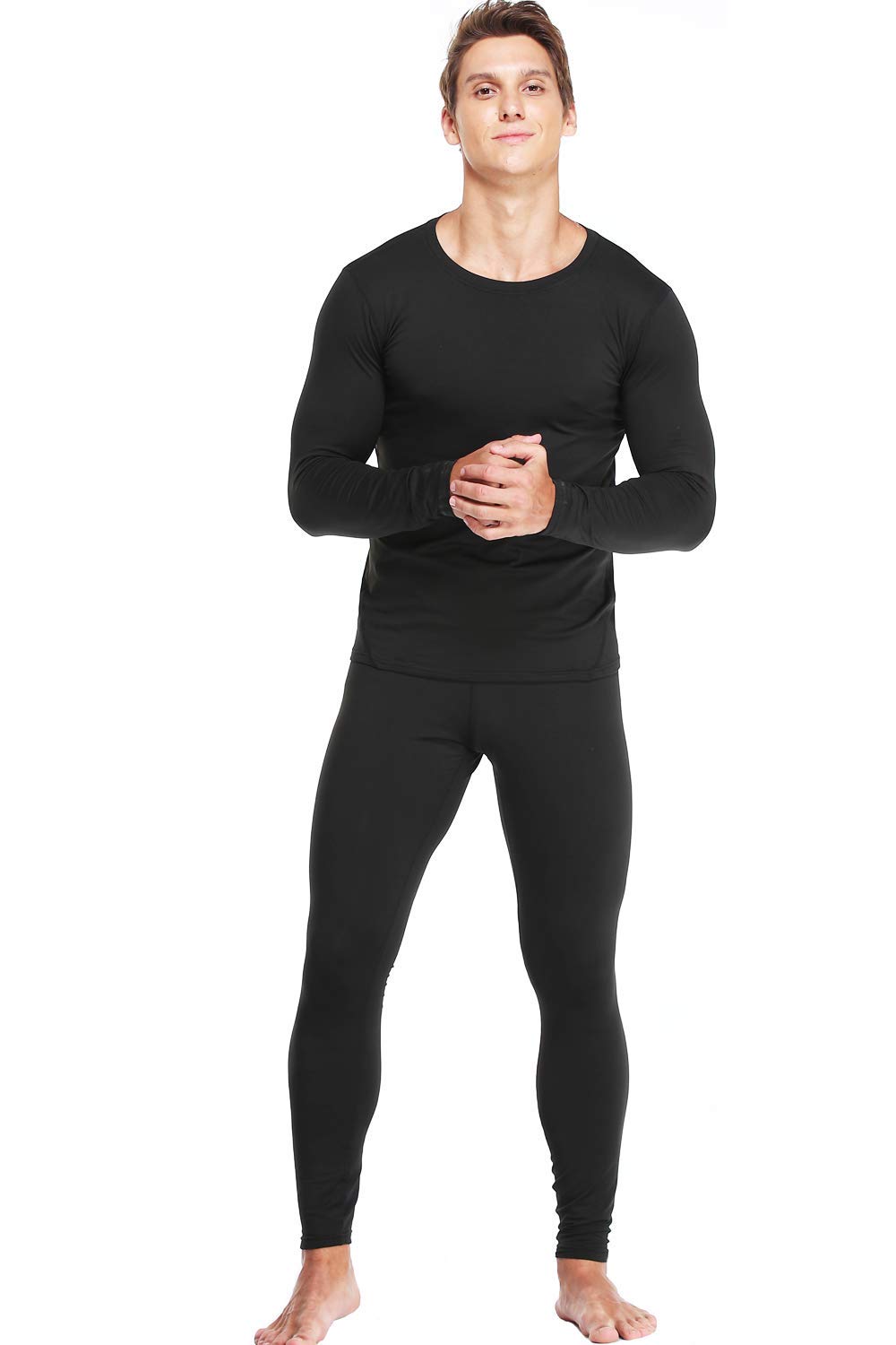TEEPIRE Mens Thermal Underwear Set with Lightweight Ultra Soft Fleece Lined,Long John Set, Skiing Base Layer