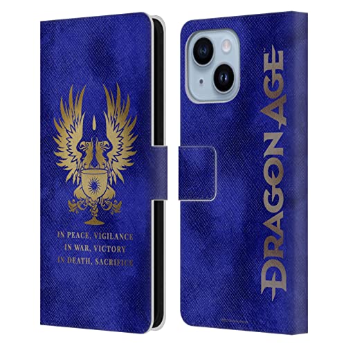 Étui portefeuille iPhone 14 Plus Dragon Age protection cuir clapet fentes cartes protection intégrale