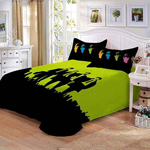 no!no! Beatles Bedding 3 Pieces Double Size Cartoon Duvet Cover Quilt with The Picture of Beatles +1 Pillowcase - Les Beatles, Paul McCartney, John Lennon, RIngo Starr, George Harrison no!no! Beatles Bedding 3 Pieces Double Size Cartoon Duvet Cover Quilt with The Picture of Beatles +1 Pillowcase – Image 4