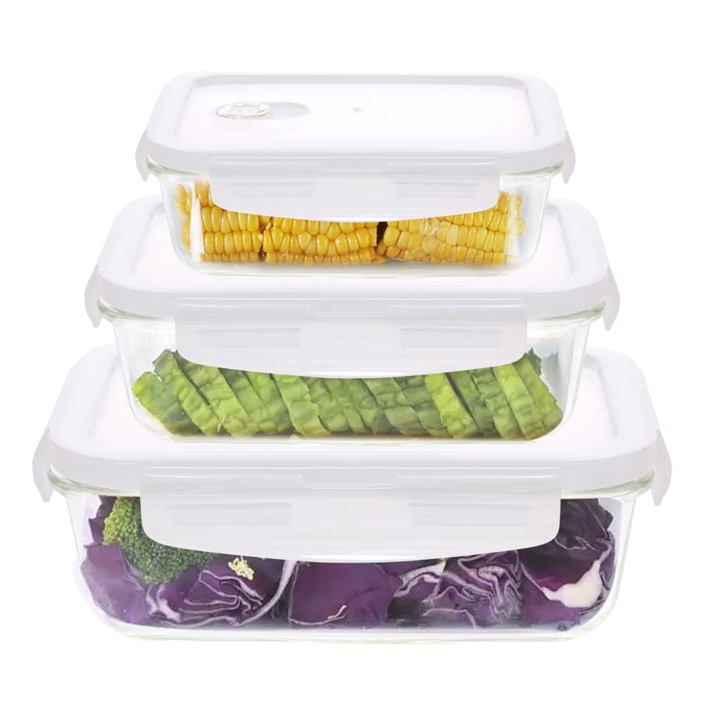 Cutting EDGE Glass Containers - Set of 3 -1 Cutting EDGE Glass Containers - Set of 3 -1