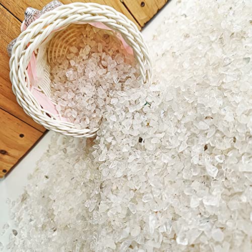 Image of Certified Clear Quartz Crystal Chips 1 KG with Authenticity Certificate | Natural Quartz Decorative Stone Chips for Pooja Room, Meditation, Vastu, Resin Art, Crafts & Aquarium Decor