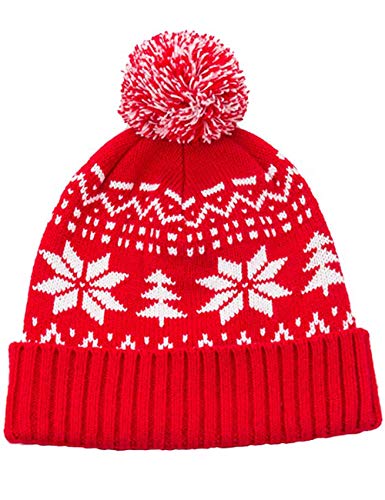 2020 New Snowflake Pompom Beanie Hat Korean Fashion Winter Warm Knitting Thick Hat for Women and Men