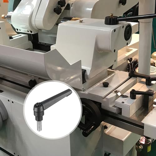 Image of uxcell Adjustable Clamping Lever Handle M8 x 20mm Metric 304 Stainless Steel Male Threaded Stud Hand Knobs Push Button Ratchet Rotating Screw Handles Bolts with Locking Lever Black