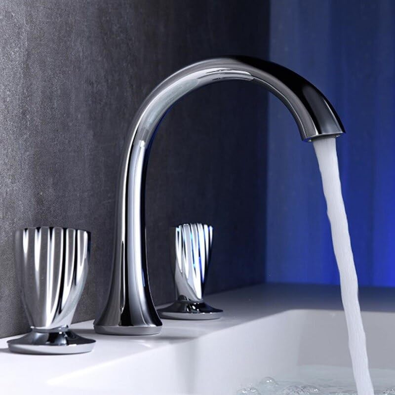 Mélangeur de lavabo de luxe en or rose et laiton pour salle de douche