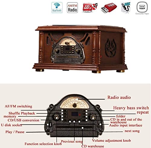 Tourne-Disque, Haut-Parleur Bluetooth phonographe rétro, Gramophone Vintage, Tourne-Disque Vinyle avec klaxon en cuivre… - Les Beatles, Paul McCartney, John Lennon, RIngo Starr, George Harrison Tourne-Disque, Haut-Parleur Bluetooth phonographe rétro, Gramophone Vintage, Tourne-Disque Vinyle avec klaxon en cuivre… – Image 4