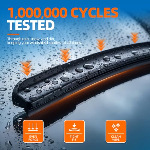 Image of 22 inch22 inch Wiper Blades 2 Pack Replacement for Ford F150 F250 F350 F450 F550 2023 2022 2021 2020 2019 2018 2017 2016 2015 2014 2013-2009 OEM Quality Premium Windshield Wiper Blades