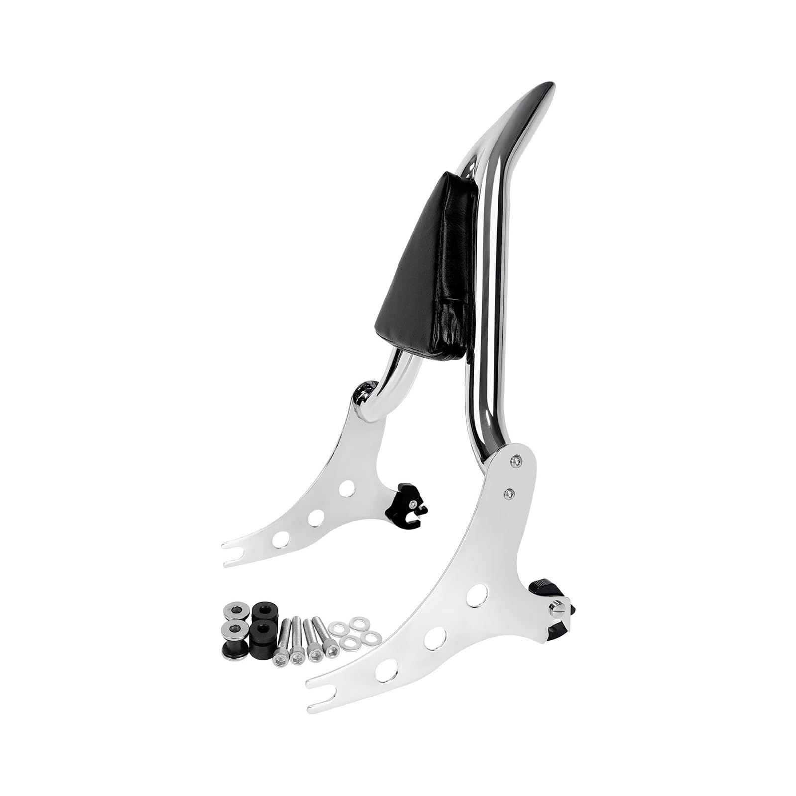 drążek Sissy z bagażnikiem Pasuje do Harley Fat Boy FLSTF 2007-2017 Softail 2006-2012 odpinany Sissy Bar motocykl oparcie pasażera Pad(Chrome)