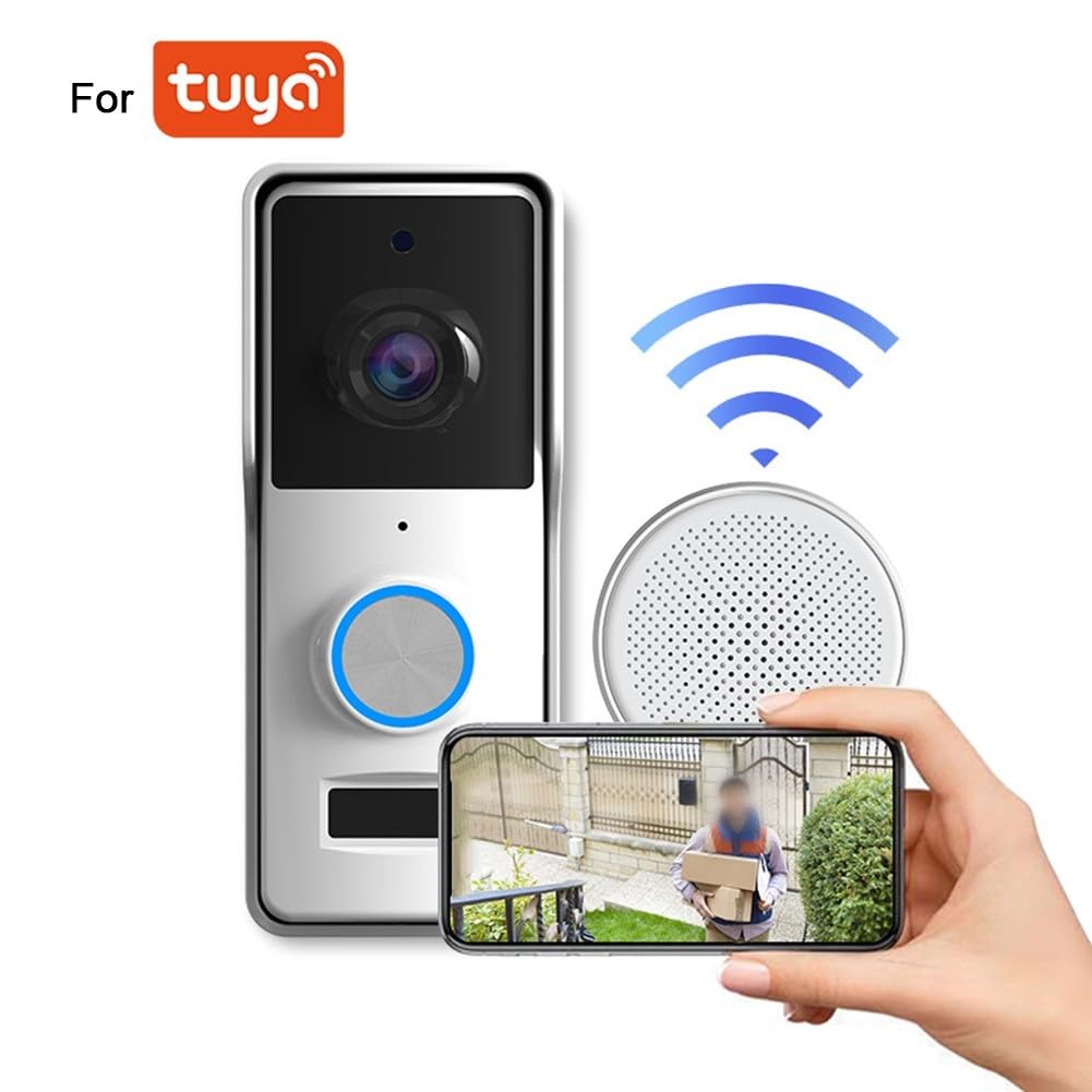 Sonnette Vidéo Fil 2K Grand Angle 90° IP65 Sonnette Vidéo Fil