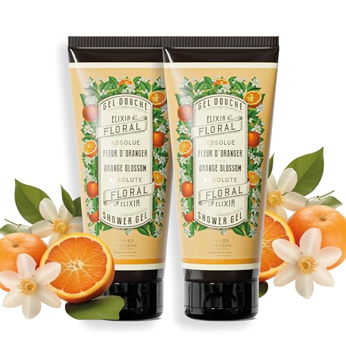Image of Panier des Sens Orange Blossom Body Wash, French Shower Gel, 2 x 6.8 fl oz | Vegan Body Wash | 96% Natural-Origin Ingredients | Gentle Daily Cleansing | Long-Lasting Fragrance | Soft Skin Feel