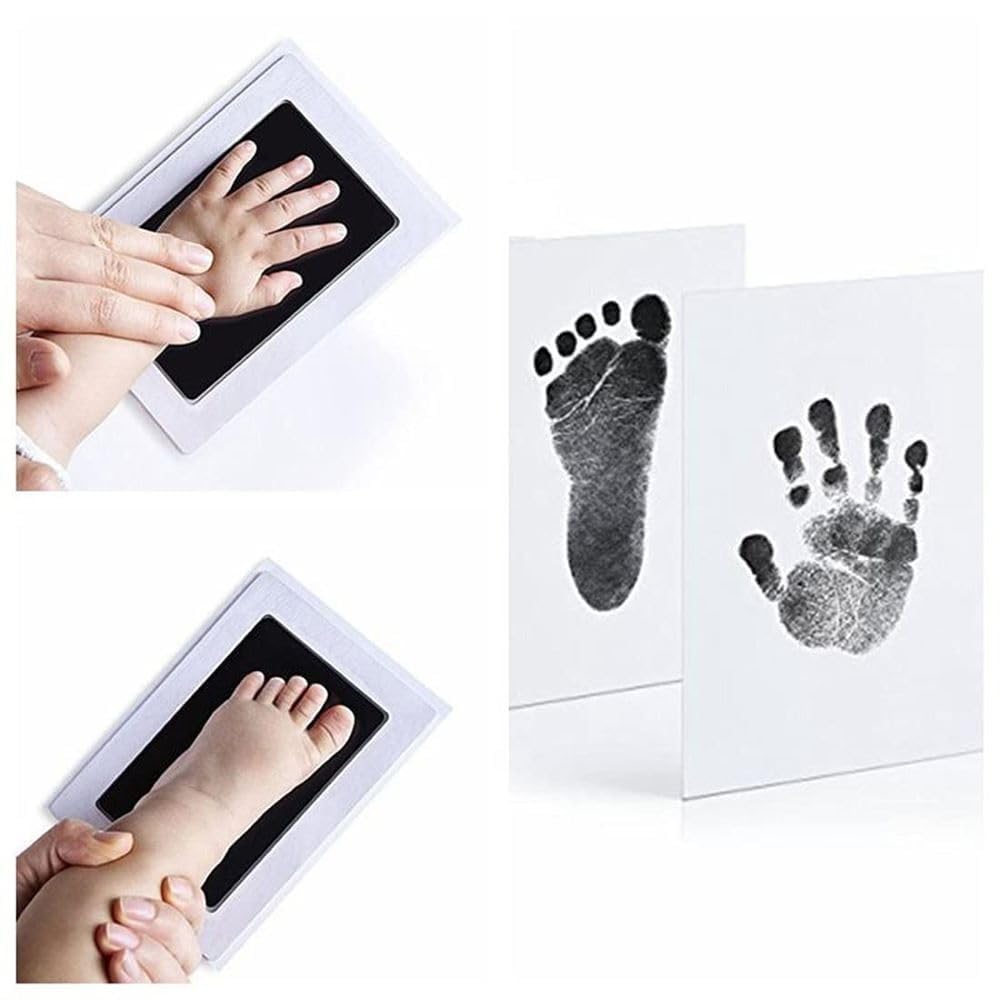 MRP ENTERPRISE Safe Inkless“Clean-Touch”Baby Handprint and Baby Footprint Ink Pad with Imprint Cards, 100% Non-Toxic & Mess Free Safe for Newborn Baby and Toddlers,Pack of 1 (2 Papers)-picture-15
