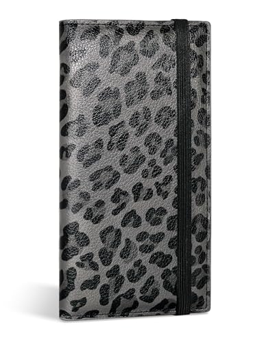 Image of Yarnic Checkbook for Personal Checkbook Holder (Grey Leopard) | Checkbook Covers with Pen Holder & Built-in Clear Plastic Divider for Duplicate Checks