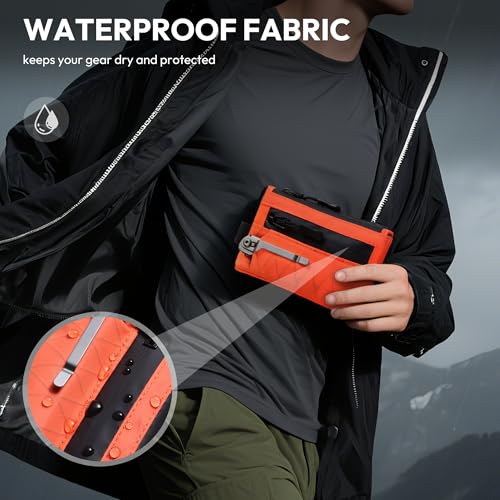 Minimalist Wallet for Men, RFID Blocking EDC Zip Wallet, Waterproof Fabric & Multi-Tool Slot (Holds 1–12 Cards)4