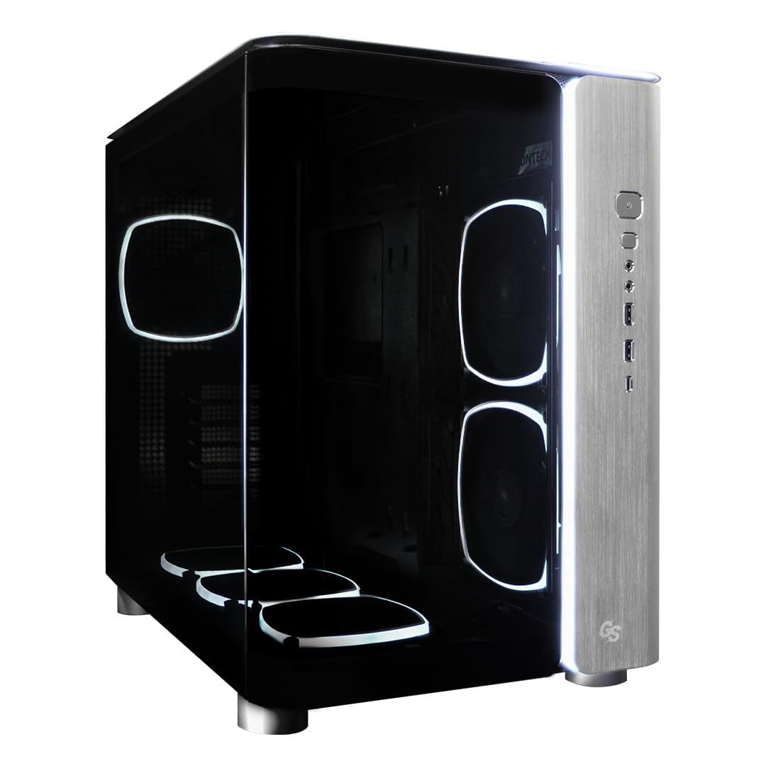 MONTECH X Gear Seeker, King 95 Ultra dwukomorowe etui do gier ATX, wysoki przepływ powietrza, aluminiowy panel we/wy, solidny zakrzywiony przód ze szkła hartowanego, wstępnie zainstalowany sześć