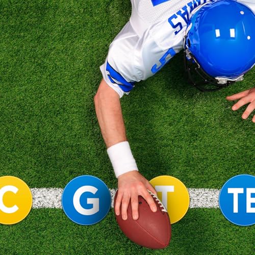 Fuyoooo 7 Pcs Football Lineman Split Marker Players Floor Spot Markers Playing Field Marking Equipment Alignment Offensive Defensive Positions Dots for Drills and Training Teaching Classroom, 6 Inch