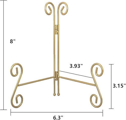 Miniatura 10 de Soportes de placa para exhibición, soportes de platos de 10 pulgadas para exhibición, caballete de placa de hierro dorado para fotos, marcos de