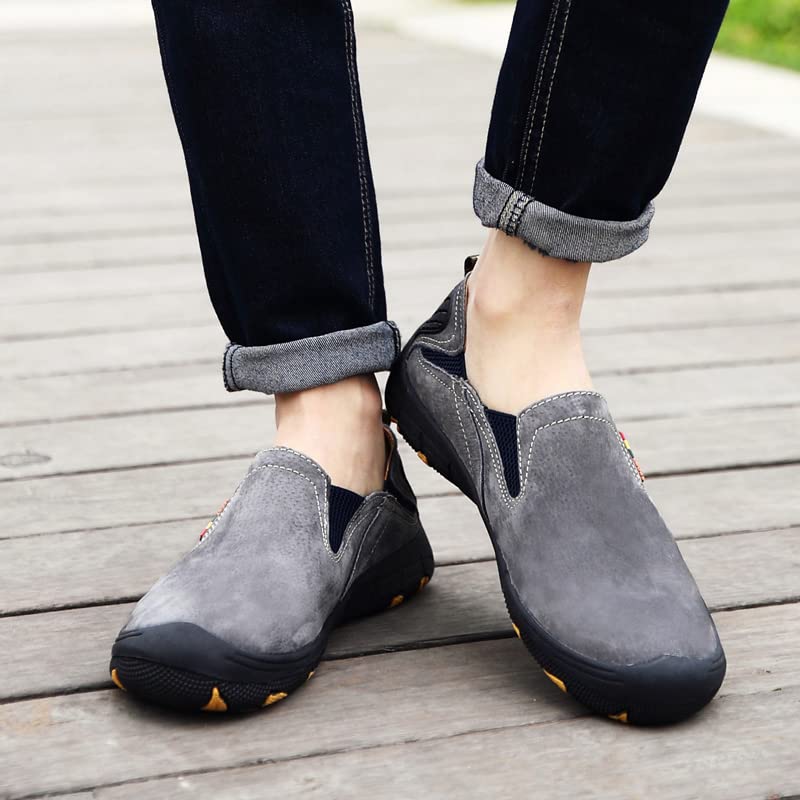 Men's Casual Pigskin Slip-On Loafers, Comfort Walking Shoes with Rubber Sole, Multiple Colors Available, Contrast Stitching4