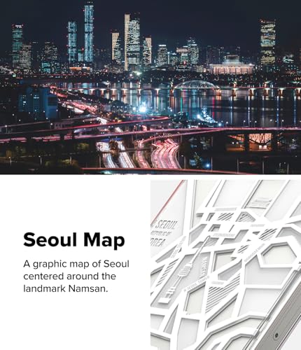 Image of Ringke Fusion Design Compatible with iPhone 16 Pro Max Case Cover Hard Graphic Designed Back Soft Flexible TPU Bumper Scratch Resistant Natural Form iPhone 16 Pro Max Back Cover - Seoul Map White