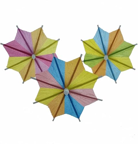 Miniatura 4 de SaktopDeco - 50 paraguas de papel para verano, cóctel, sombrilla para fiesta, decoración de cupcakes de frutas, suministros de fiesta en la playa