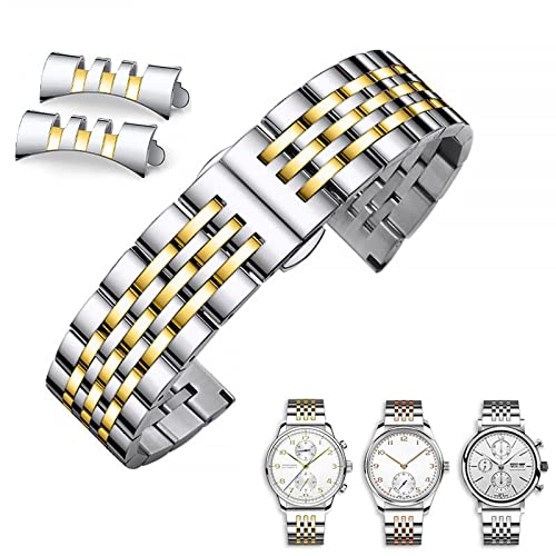 Image of Stainless Steel Watch Band Straight & Curved End 14mm 16mm 18mm 19mm 20mm 21mm 22mm 23mm 24mm Premium Polished Metal Watch Band Bracelet Universal Smartwatch Replacement Strap Men Women