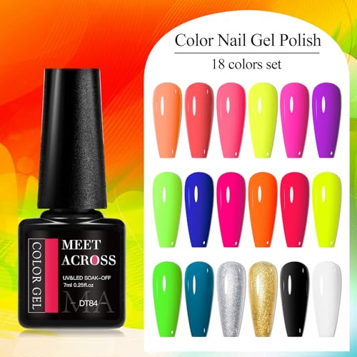 Set de esmaltes de uñas en gel MEET ACROSS 18 piezas miniatura 5