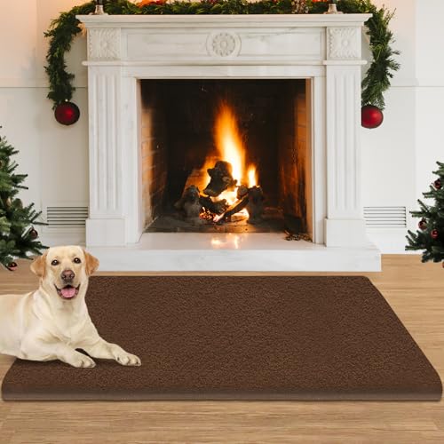 Hearth Rug Fireproof, 2' x 4' Fireplace Rug, Non-Slip Fireproof Mat, Hearth Pads for Wood Stove...