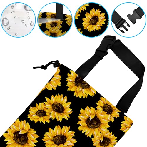Image of Car Trash Bag Sunflower Car Garbage Bag Hanging Car Trash Can for Back Seat with Drawstring
