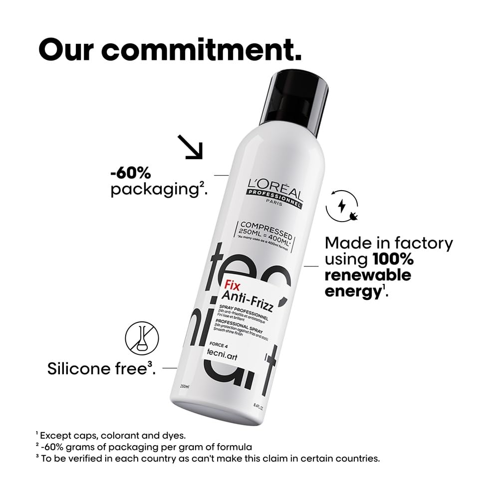 L'Oréal Professionnel TecniART Fix Anti-Frizz fixing Spray, spray utrwalający, stopień trzymania 4, 250 ml