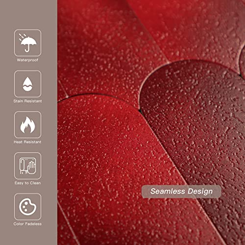 Miscasa 1-Sheet Kitchen Backsplash Peel And Stick Tile, Self Adhesive Red Peacock Feather Brick Kitchen Bathroom Background Art Mosaic Wall Tiles #TOP2