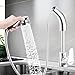 TANBURO Grifo de Cocina con Ducha Extraible Telescópico, Monomando Grifo de Baño Grifería de Latón,2 Modos de Chorros, Caliente y Fria Disponibles, Giratorio de 360° Acero Inoxidable T3
