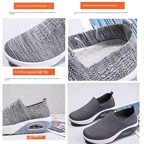 Dfcdcoo Orthopedic Sneakers for Women,Women's Orthopedic Sneakers,Air Cushion Slip-On Walking Shoes Platform Mesh Sneaker Sandals4