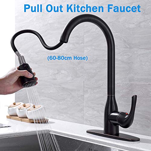 Grifo de cocina extraíble de acero inoxidable ORB monomando giratorio 360 5