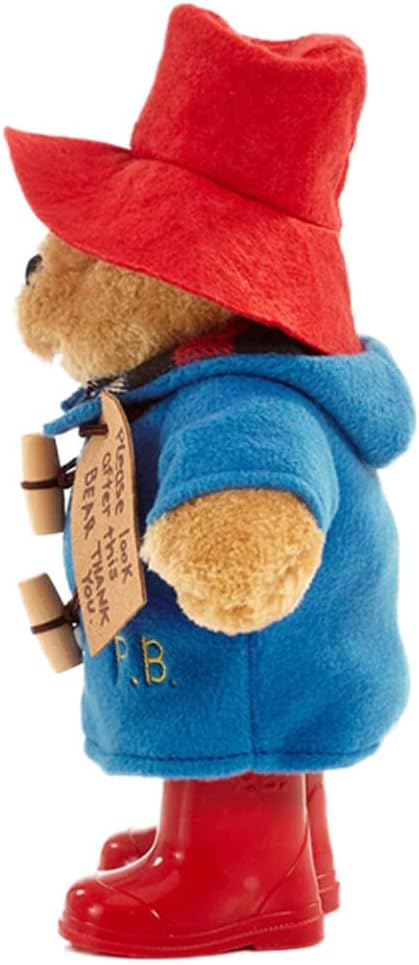 Rainbow Designs Classic Paddington Bear with Boots - 25cm Standing Plush Character - Soft & Cuddly Paddington Teddy Bear with Iconic Duffle Coat, Bush Hat & Shiny Red