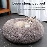 Nisrada Hundebett für kleine, mittelgroße und große Hunde, 50cm, waschbar, rund, gemütlich, weich, Haustierbett für Welpen und Kätzchen, mit Rutschfester Unterseite