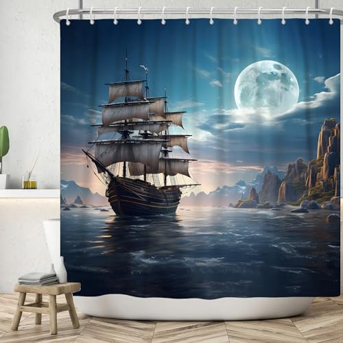 ASDCXZ Maritime Shower Curtain 180 x 180 cm