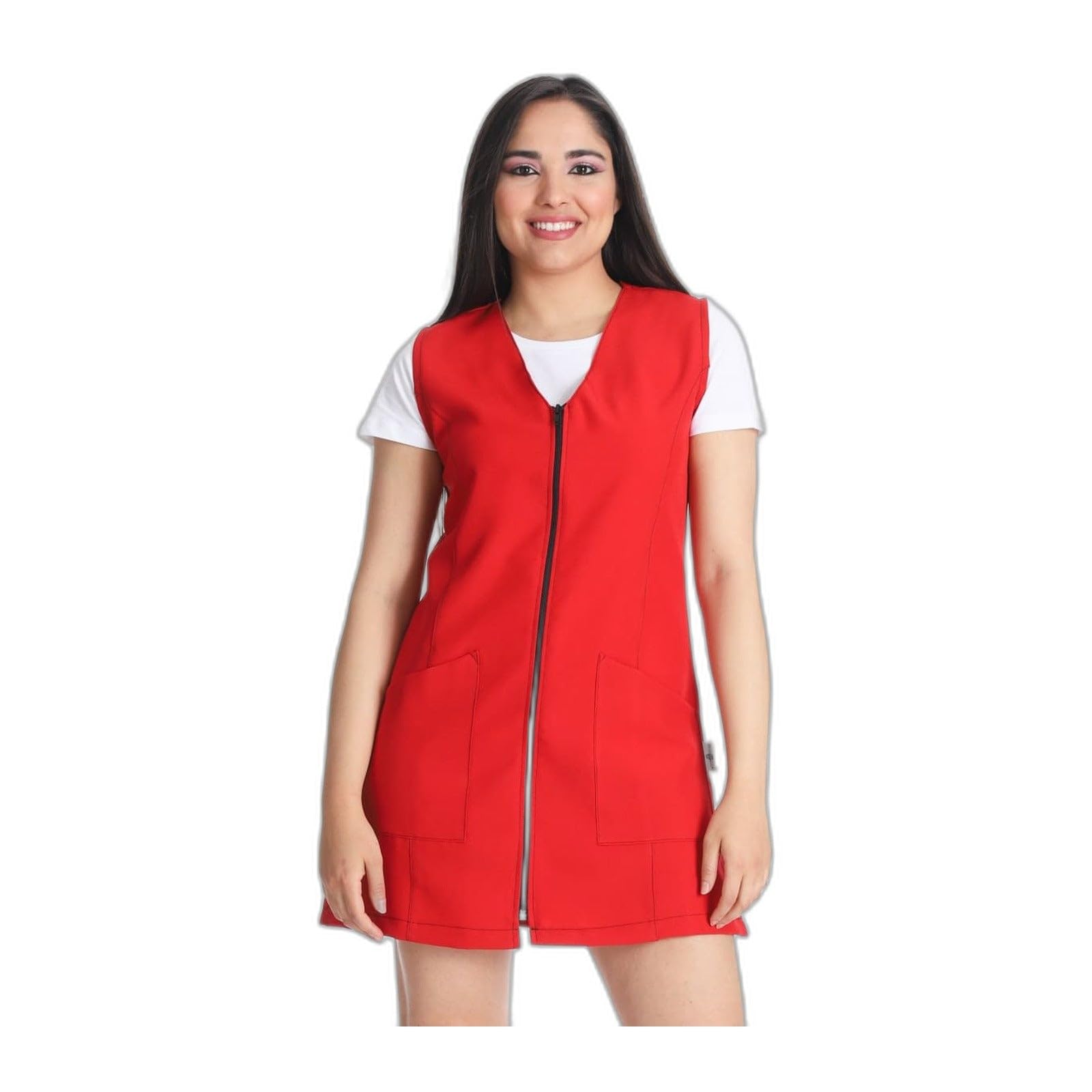 West Rose Grembiule scuola no stiro Beatrice, in 100% Poliestere Rosso XXL