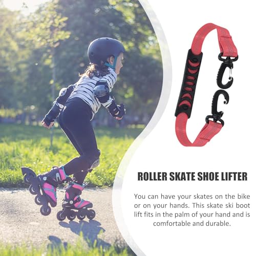 Ski Boot Strap - Ski Srap & Pole Carrier | Portable Ski Carrier Straps | Ski and Snowboard Boot Carrier Straps | Roller Skate, Red, Refer to description, Unisex2