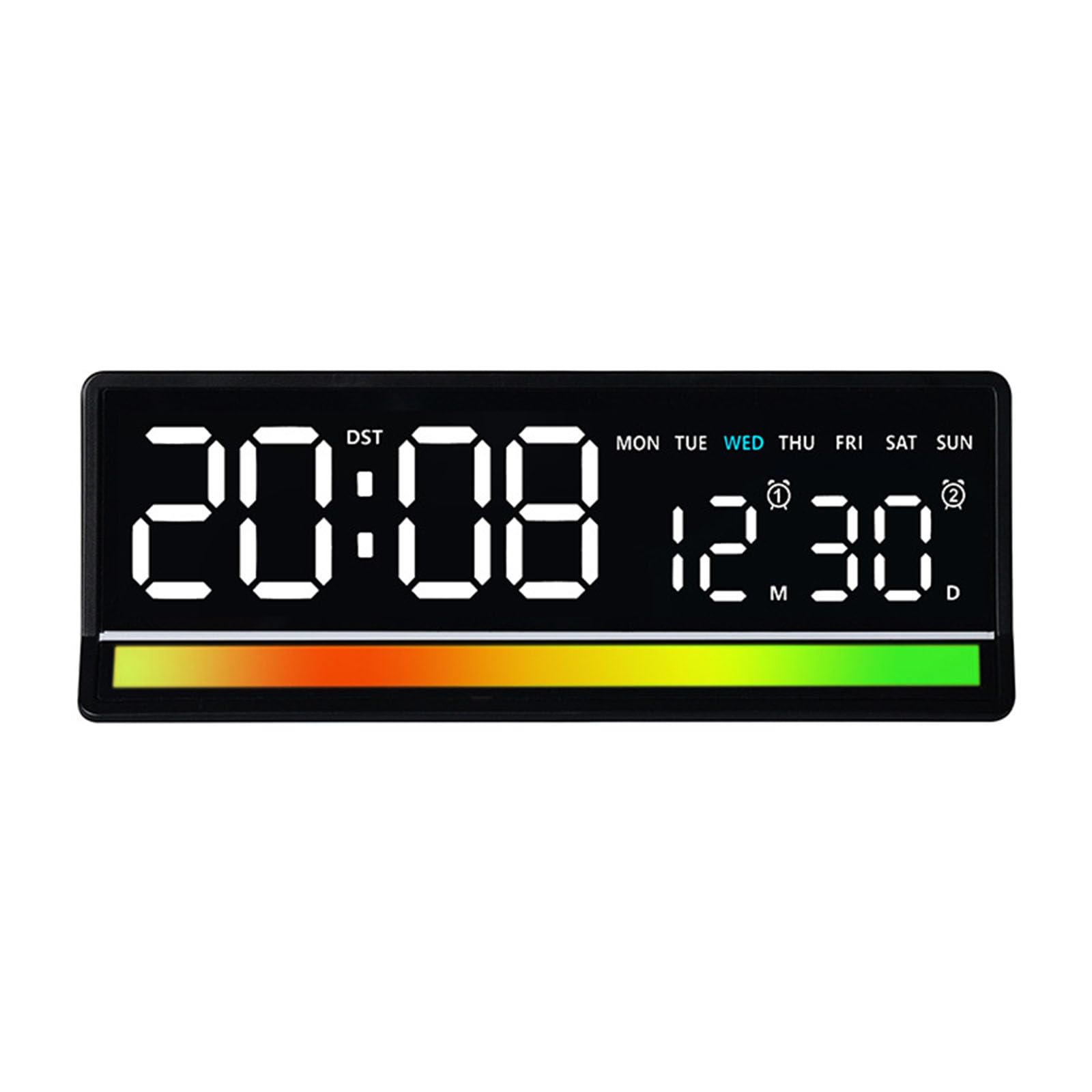 PANGBOER Interactive Sound Visual Digital Clock with Rainbows Effects Intelligent Music Activated LED Upgrades for Living Room Wall