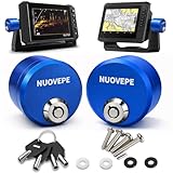NUOVEPE Aluminum Fish Finder Lock 2 Pack, Round Fishing Graph Security Lock for Gimbal Mount, Anti-Theft Marine GPS Unit Lock Compatible with Garmin, Lowrance, Humminbird (Blue)