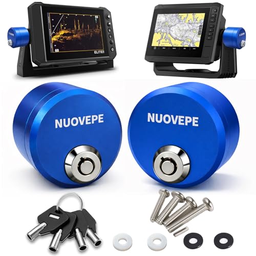 Aluminum Fish Finder Lock 2 Pack, Round Fishing Graph Security Lock for Gimbal Mount, Anti-Theft Marine GPS Unit Lock Compatible with Garmin, Lowrance