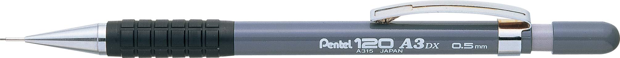 Pentel Hi-Graph Paquete de 12 lápices mecánicos 0.5 mm con Fixed Barrel 4 mm Gris Cuerpo