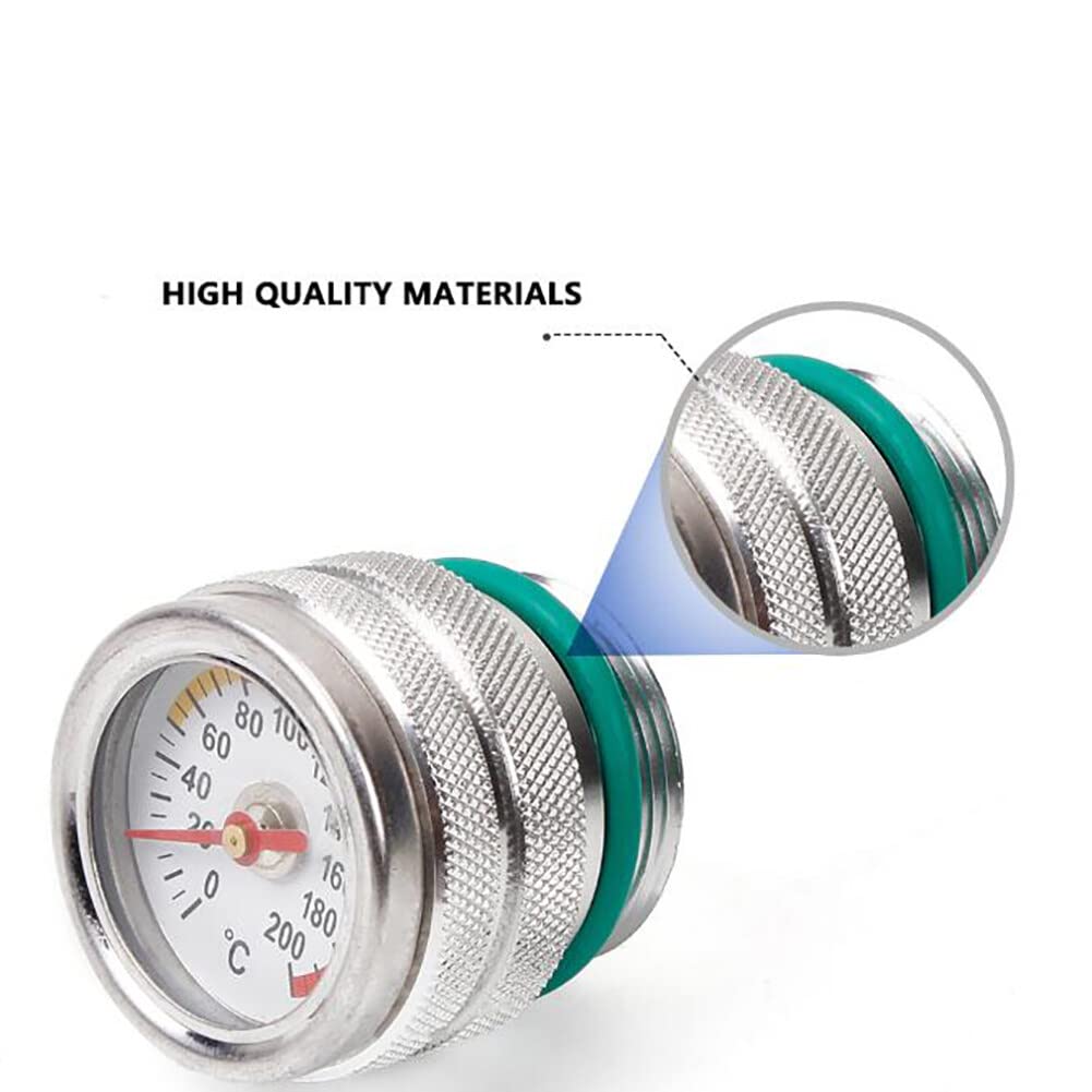 Indicateur de Température D'Huile Huile Temp Indicateur de Jauge de Température de Moteur de Moto Alliage éTanche M30 × 15 Universel Compatible avecKawasaki 650 1987-1998 Argent