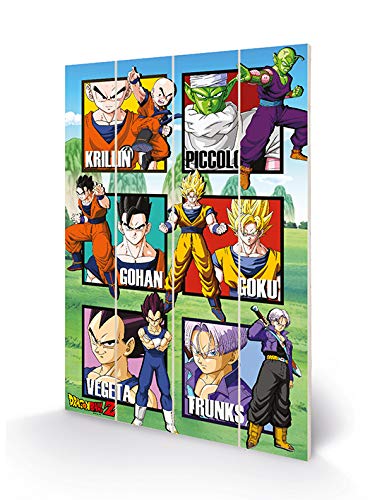 Dragon Ball Z impression sur bois tableau mural manga poster bois chambre ado 40x59 cm