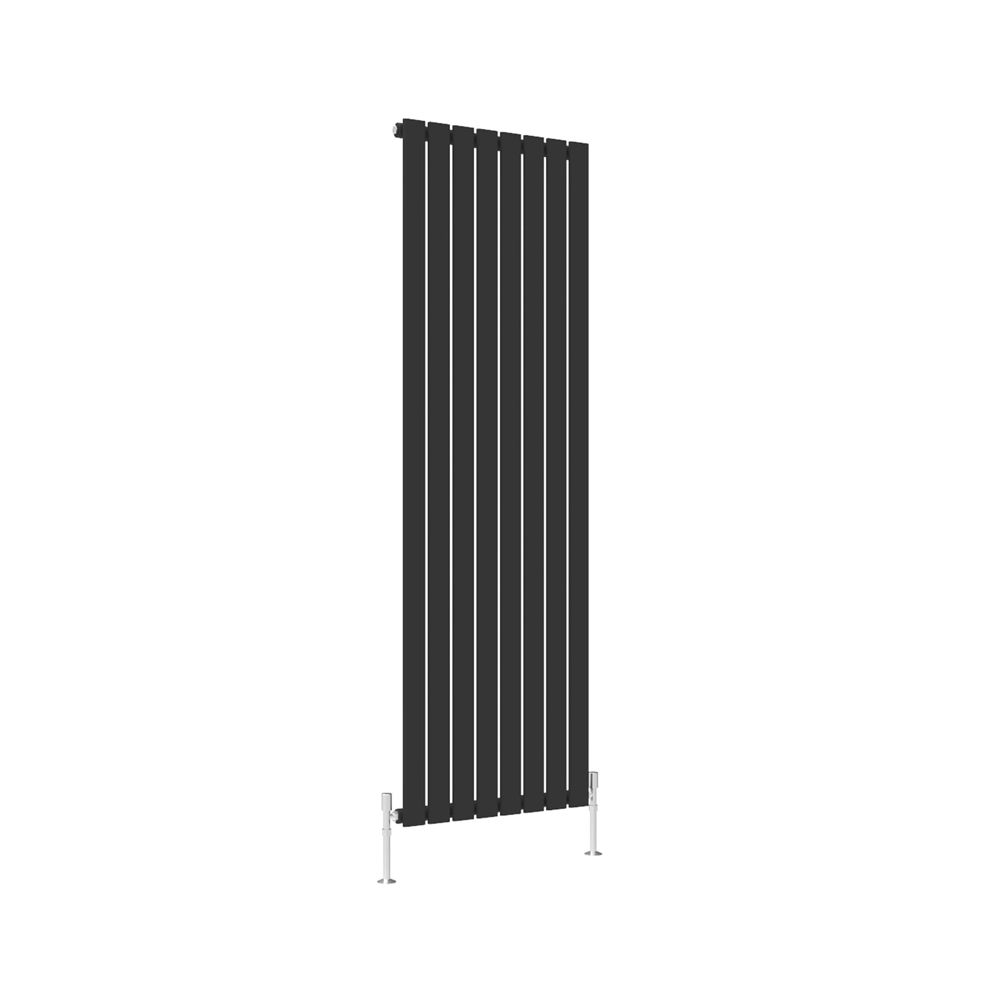 SLINE SANITARY Black Flat Panel Designer Radiator 1600x544mm Vertical Single Column Wall Mounted Central Heating Radiator for Bathroom & Living Room