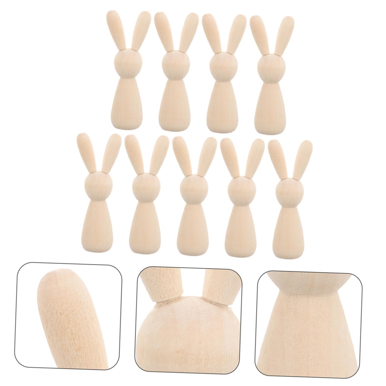 4 Juegos Títere De Conejito Manualidades De Graffiti Suministros De Bricolaje Mini Conejos Graffiti Madera Decoraciones De Mesa Figura De Conejo Diy De Madera 12 Uds * 4