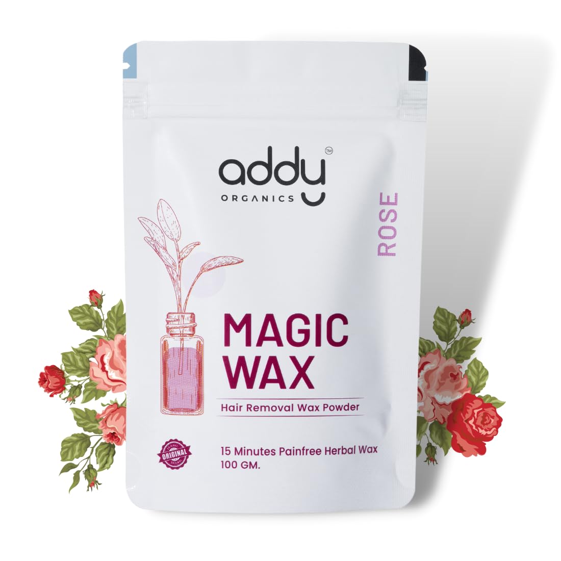 Magic Wax Powder for Hair Removal | Natural Hair Removal Powder for Women & Men | Instant Smooth Skin | For Hands, Legs, Underarms & Bikini (Private Parts) | All Skin Types | Rose| No Pain, No Irritation | 100g